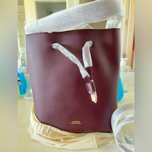 Ralph Lauren Leather Debby Drawstring Bag